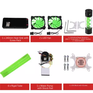 DIY 240mm Heat Sink CPU Water Block Pump Reservoir LED Fan Compputer Water C New - Picture 1 of 8