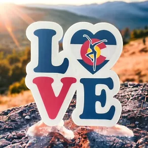 DMB Love Colorado Flag Heart | Sticker Slap 3" x 2.8" Matte Finish - Picture 1 of 1