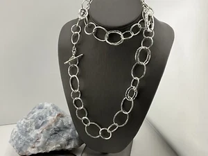 36" IPPOLITA Sterling Silver 18K Gold Classico Bastille Toggle Necklace 100g - Picture 1 of 6