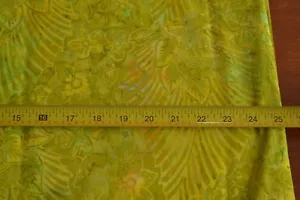 By 1/2 Yd, Yellow Lime Olive Floral Tonga Batik, Timeless Treasures/B7810, M9032 - Picture 1 of 5