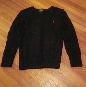 Polo Ralph Lauren Boys Blue Cable Knit Sweater Youth Sz 7 - Picture 1 of 2