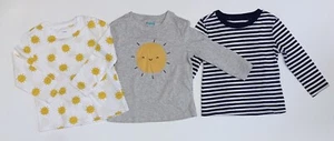 NEW Lot of 3 Toddler Boys Girls long sleeve shirts 24M 24 Months Sun, Stripes - Picture 1 of 4