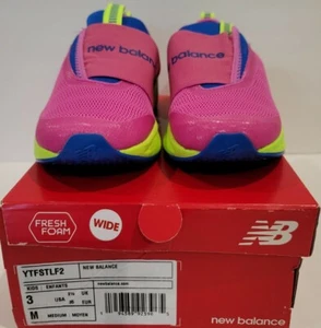 New Balance Men's Fresh Foam Sport Slip-On Shoes Pink with Blue Green - Picture 1 of 6