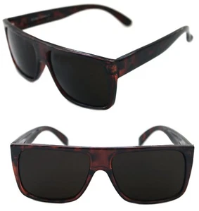 Gafas de sol para hombre con top plano forma cuadrada marrón tortuga marco retro años 80 años 90 360 - Imagen 1 de 10