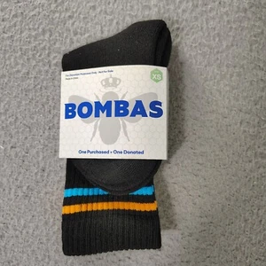 Bombas Socks Youth Kids XS Black Multicolor Calf Socks Comfort Honeycomb Arc Sup - Picture 1 of 4