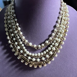 Anne Klein Multi Chain Gold Tone Necklace RT $65 - Picture 1 of 4