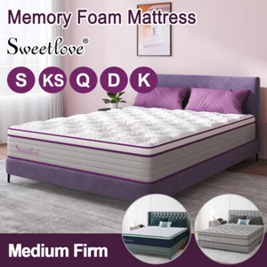 Sweetlove Queen Double King Single Bed Mattress Cool Gel Memory Foam No Spring - Picture 1 of 27