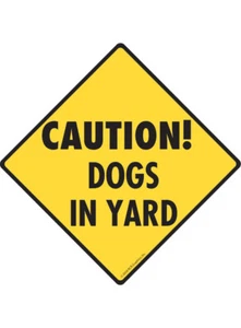 Caution Dogs in Yard - Beware of Dog Exterior Aluminum Dog Sign or Vinyl Sticker - Picture 1 of 5