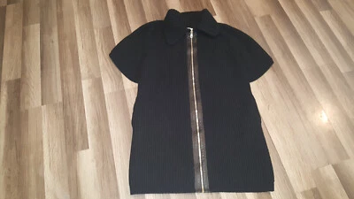 Chaqueta Abrigo Bally Mujer Talla 8 Mezcla Lana Cachemira y Piel de Cordero Manga Corta Negra Foto 1 de 4