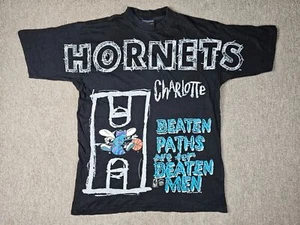 Vintage 90s Charlotte Hornets Magic Johnsons T-Shirt Size M NBA All Over Print - Picture 1 of 19
