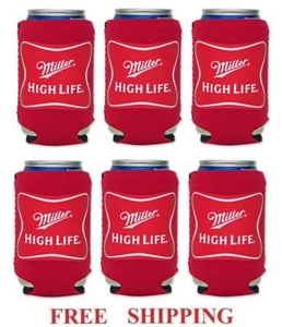 MILLER HIGH LIFE 6 BEER CAN HOLDERS COOLER COOZIE COOLIE KOOZIE HUGGIE NEW - Picture 1 of 1