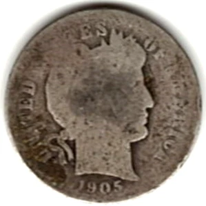 1905 Barber Dime in GOOD condition ~ PLEASE SEE THE SCAN  stk 76 - Picture 1 of 5