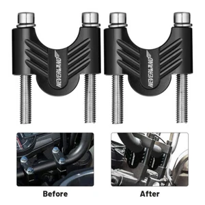 2X 1-1/8" 28mm Billet Handlebar Fat Bar Mount Clamp Adapter Riser Dirt Bike CNC - Bild 1 von 13