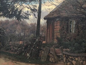 IMPRESSIONIST PER GUMMESON 1858-1928 LANDSCHAFT MIT ALTER KATE - SCHWEDEN  - Bild 1 von 12