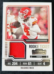 2023 Contenders Football RASHEE RICE Rookie Ticket Relic #TS28 Chiefs RC - Picture 1 of 2