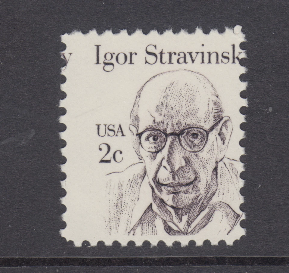 US Sc 1845 MNH. 1982 2c Igor Stravinsky, MISPERF, ERROR - Image 1 of 1