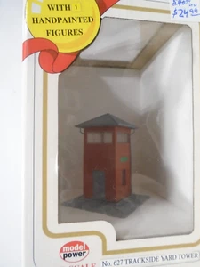 MODEL POWER #627 HO SCALE TRACKSIDE YARD TOWER W/2 FIGURES & LIGHT NEW IN BOX - Picture 1 of 5