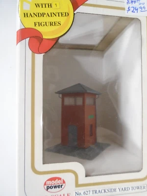 MODEL POWER #627 HO SCALE TRACKSIDE YARD TOWER W/2 FIGURES & LIGHT NEW IN BOX - Image 1 of 4