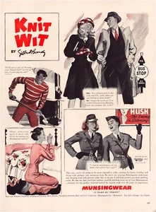 Print Ad Munsingwear 1942 WW2 Service Women Full Page Large Magazine 10.5"x13.5" - Picture 1 of 1