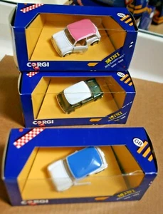 JUEGO 4 MINI COOPER CORGI MODELOS 1/36 30 ANIVERSARIO PAQUETES ORIGINALES ROSA BRG - Imagen 1 de 8