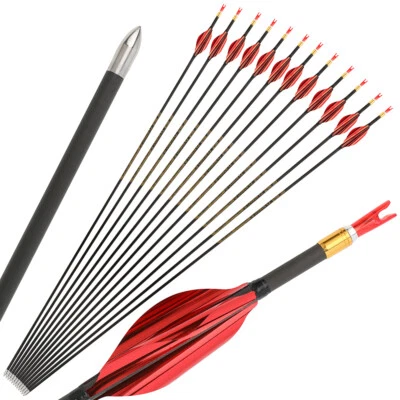 6/12 X 31'' Archery Arrow Pure Carbon SP700-1000 ID4.2mm .001'' .003'' Shooting - Image 1 of 4