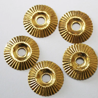 Rosetten 5 x Rund ohne Spitzen  Messing Möbelknopf-Zubehör Ziernieten larp Gold - Bild 1 von 2