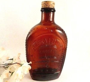 Brown Glass Bottle Log Cabin Syrup Advertising Liberty Bell Bi-Centennial 1976 - Picture 1 of 5