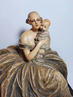 Grande Dama Ceramica GUIDO CACCIAPUOTI Italy Scultura cm 27 Maternità - Immagine 1 di 4