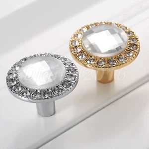 Fashion Glass Dresser Pull Handles Crystal Drawer Cabinet Knobs Single Hole D2S1 - Picture 1 of 8