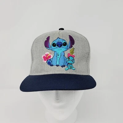 Disney Lilo & Stitch Snapback Sombrero Estampado Hawaiano Gorra de Lana Ajustable Azul/Gris Foto 1 de 4