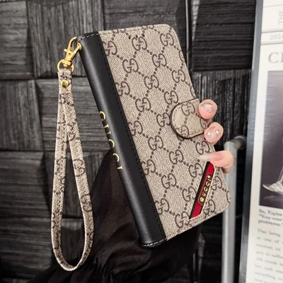 Funda tipo billetera de cuero para teléfono iPhone 17 16 15 Pro Max 14 13 12 11 XsMax Foto 1 de 4