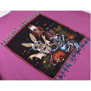 T-shirt vintage BONKERS Night Spotting grafica Australia punto singolo anni 90 L - Foto 1 di 10