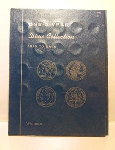 One-A-Year Dime Collection 1916 to Date Blue Whitman Folder #9103 dime holder - Picture 1 of 9