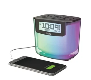 iHome ibt280 Bluetooth Color Changing Dual Alarm FM Clock Radio w/ USB Charging - Picture 1 of 5