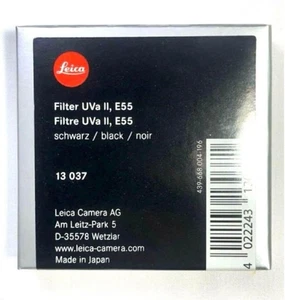 Leica E55 II Black UV Filter for Camera, New, Circular, UV Protection - Picture 1 of 4