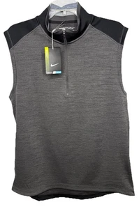 NWT Nike Golf Tour Men's Large Gray Black 1/4 Zip Vest Performance Dri-FIT - Picture 1 of 11