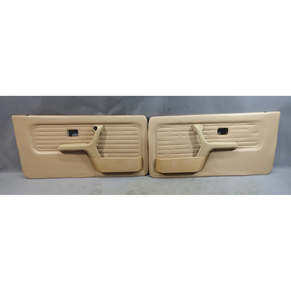 88-93 BMW E30 Convertible Front Interior Door Panel Pair Natur Beige Vinyl OEM - Image 1 of 4