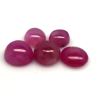 15.12 CT. Heated 5Pcs Pink Ruby Madagascar Oval Cabochon - Image 1 of 4