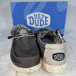 Hey Dude Wally Scarpe Casual Uomo Tela Elasticizzata Nero Opale Tg. 14 Ottime - Foto 1 di 10