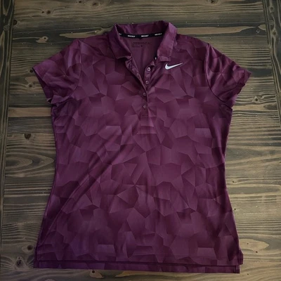 Camisa polo para mujer Nike Golf Granate Geométrica Manga Corta L Foto 1 de 4