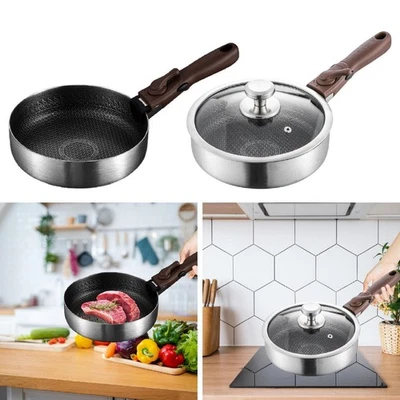 Padella antiaderente con manico rimovibile, padella rotonda facile da pulire - Immagine 1 di 2