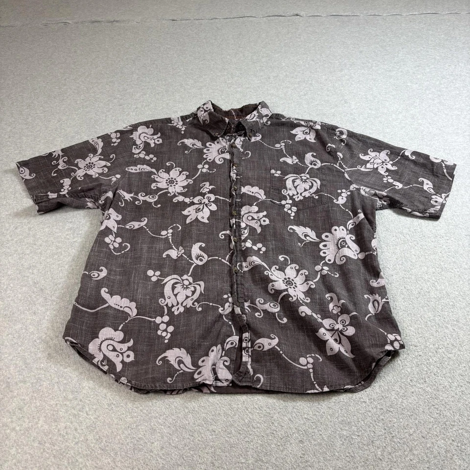 Reyn Spooner Shirt Mens 2XL Brown Aloha Hawaiian Short Sleeve Tropical Cruise - Image 1 of 4