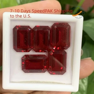 Lab-grown Ruby 0.5-10ct Charming Emerald Cut for Jewelry DIY AGL Wholesale Price - Picture 1 of 18