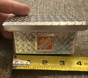 The Home Depot Mini Silver Toolbox Chest Toy Collectible New - Picture 1 of 6