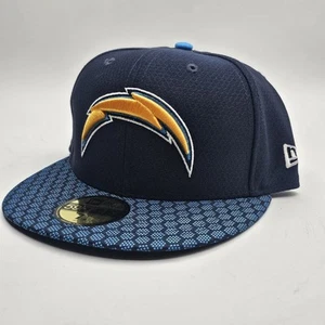 New Era Chargers Honeycomb 59Fifty Size 7 1/8 Fitted Hat On Field Sideline - Picture 1 of 3