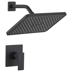 Single Handle 1-Spray Square Shower Faucet Set 2.5 Gpm with High Pressure Shower - Picture 1 of 7