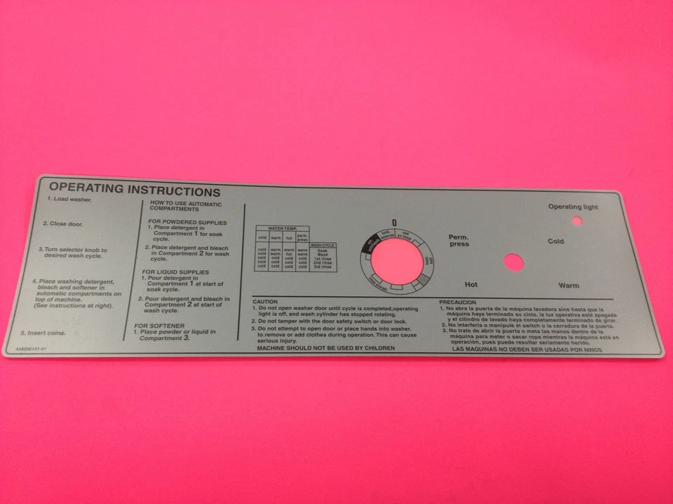  Инструкционный знак поколения 5 для Wascomat No 290101 - Изображение 1 из 1