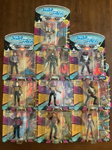 Star Trek Next Generation Set Of 10 Unpunched Action Figures 1992 Playmates TNG Cover