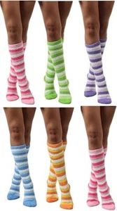 Women's Thick Comfortable Soft Fuzzy Cozy Calf High Winter Plush Socks 6 Pairs  - Picture 1 of 41