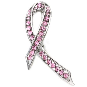 Spilla cuore nastro rosa supporto sensibilizzazione cancro al seno accessorio mese b7 - Foto 1 di 3